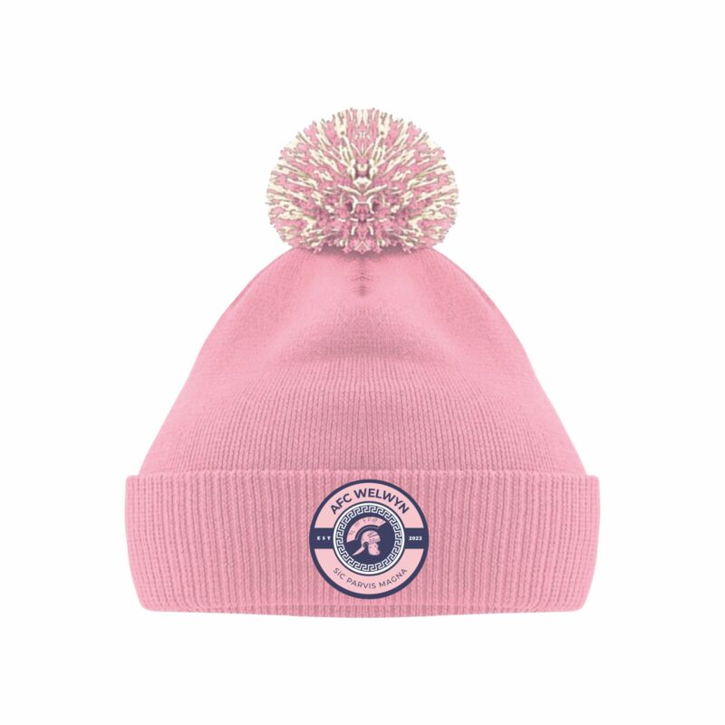 AFC Welwyn Snowstar® Pom Beanie Pink/White Thumbnail